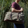 Canvas Holdall Duffel With Front Pockets, thumbnail 3 of 12