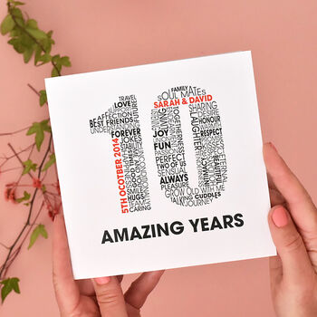 Personalised Name And Date Milestone Anniversary Card, 4 of 6