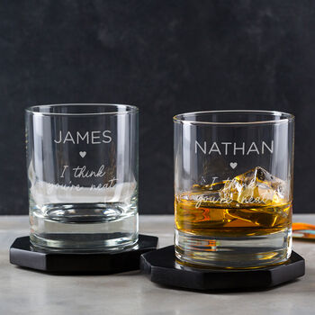 Personalised 'I Think You're Neat' Whiskey Tumbler, 2 of 3