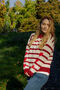 Red Stripe Heart Sleeve Jumper, thumbnail 1 of 6