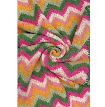 Colourful Chevron Print Wool Blend Scarf, 4 of 6