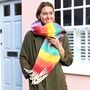 Rainbow Thick Stripe Winter Scarf, thumbnail 3 of 5