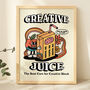 'Creative Juice' Colourful Retro Illustration Print, thumbnail 1 of 9
