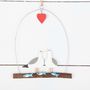 Seagulls In Love With Fish Hanging Driftwood Decoration, thumbnail 1 of 2