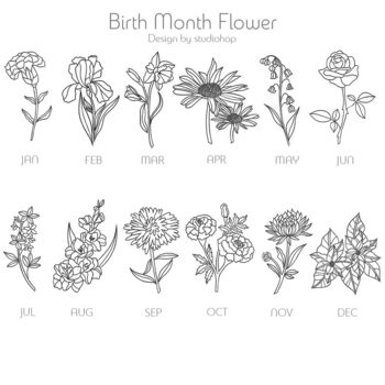 Personalised Birth Flower Birth Stone Keyring, 3 of 8