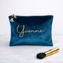 Velvet Feel Personalised Name Make Up Bag, Gift For Her, thumbnail 1 of 12