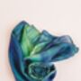 100% Mulberry Silk Scarf, Emerald Green, Aurora Borealis, thumbnail 5 of 6