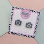 Camera Glitter Resin Studs, thumbnail 3 of 4