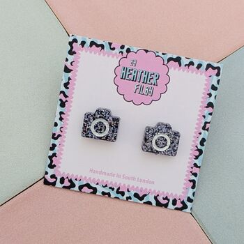 Camera Glitter Resin Studs, 3 of 4