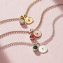 Birthstone And Initial Disc Charm Bracelet, thumbnail 2 of 6