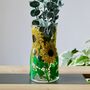 Sunflower Hand Painted Glass Vase, thumbnail 1 of 8