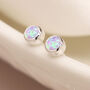 Mini Sterling Silver Candy Pink Opal Stud Earrings, thumbnail 1 of 7