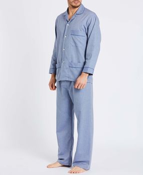 Men's Pyjamas Garrison Blue Herringbone, 3 of 3
