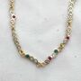Disco Dots Diamond Emerald And Sapphire Tennis Necklace, thumbnail 9 of 11