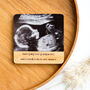 Bamboo Coffee Coaster With Baby Scan – Pregnancy Announcement For Grandparents, thumbnail 3 of 4