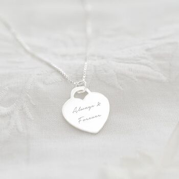 Sterling Silver Heart Charm Message Necklace, 2 of 11