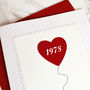 Heart Balloon Ruby Wedding Anniversary Card, thumbnail 2 of 4