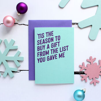 Buy A Gift From The List You Gave Me Christmas Card, 4 of 5
