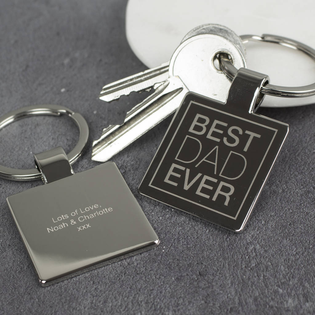 Personalised Best Dad Ever Keyring Fathers Day, 1 of 2