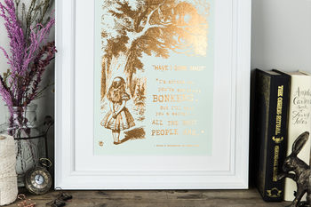 Alice In Wonderland 'Bonkers' Metallic Foil Print, 5 of 7