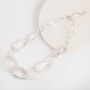 Silver Colour Multi Ring Linked Oval Hoop Necklace, thumbnail 1 of 5