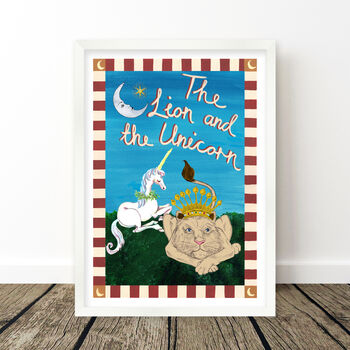 The Lion And The Unicorn Vintage Nursery Print, 9 of 10