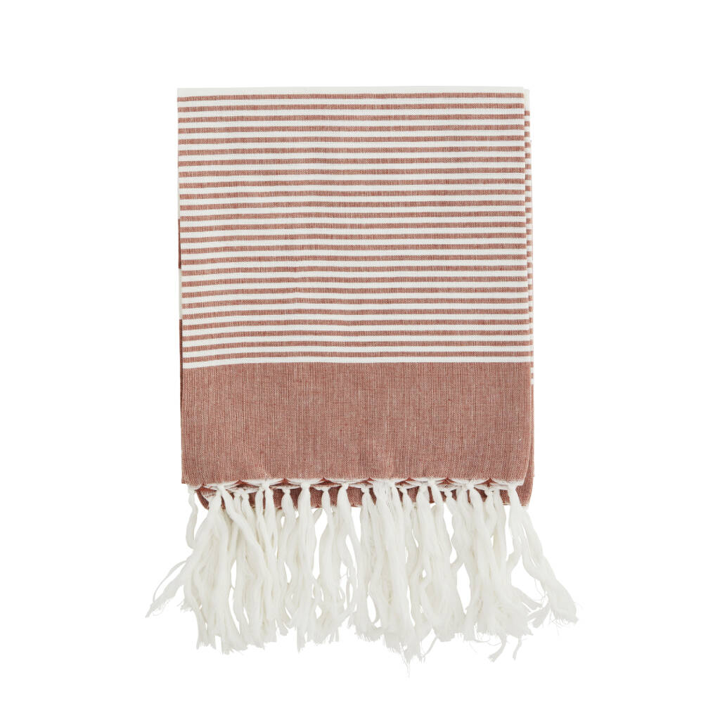 Red Rust Striped Cotton Throw By Posh Totty Designs Interiors ...