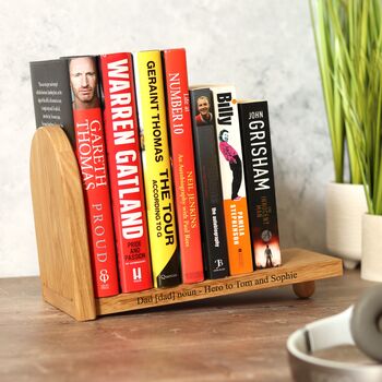 Personalised Solid Oak Freestanding Bookend Shelf, 2 of 9