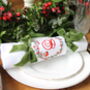 Reusable Christmas Cracker Napkin With Monogram Robin, thumbnail 1 of 8
