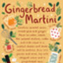 Fun Christmas Card, Gingerbread Martini Cocktail Recipe, thumbnail 3 of 3