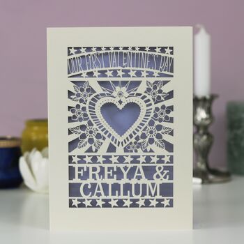 Our First Valentine's Personalised Papercut Card, 8 of 11