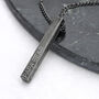 Personalised Father's Day Brushed Gunmetal Bar Necklace, thumbnail 1 of 3