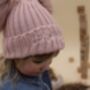 Newborn Double Pom Pom Winter Hat And Booties, thumbnail 5 of 10