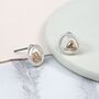 Silver Plated Circle And Rose Gold Heart Stud Earrings, thumbnail 1 of 3