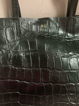 Personalised Real Leather Tote Bag Croc Print, 11 of 12
