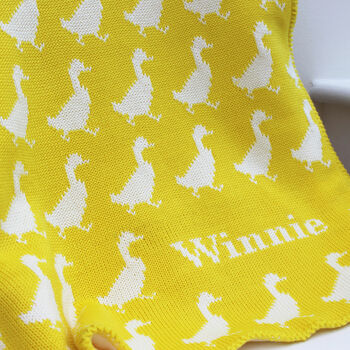Personalised Knitted Duck Baby Blanket, 10 of 12