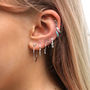 Gold Plated Or Silver And Crystal Pull Through Earrings, thumbnail 3 of 7