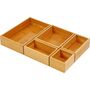 Set Of Five Bamboo Desk Drawer Organise Trays, thumbnail 4 of 7