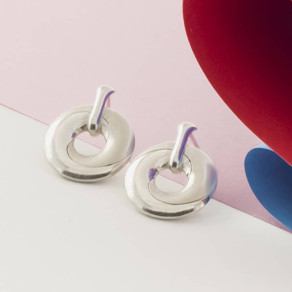 Personalised Sterling Silver Mobius Earrings By Soremi Jewellery Personalised Sterling Silver Mobius Earrings