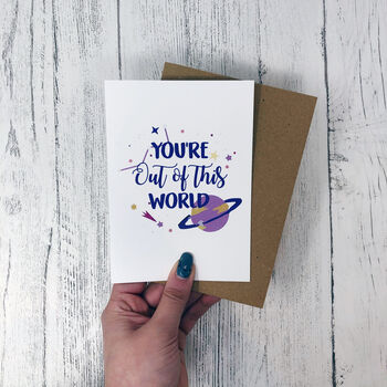 Anniversary Romantic Card 'You're Out Of This World', 4 of 4