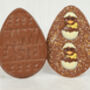 Flat Milk Chocolate Egg With Hatching Milk And White Chocolate Chicks, thumbnail 1 of 2