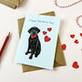 Black Labrador Valentine's Day Card, thumbnail 2 of 2