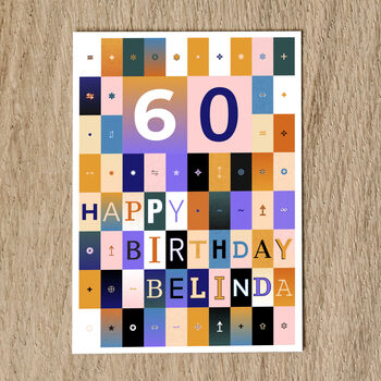 Personalised 60th Birthday Card Age And Name 1965, 6 of 10