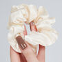 Silk Scrunchie Gift Box Hair Scrunchie Ponytail Holder Hairband Mulberry Silk Satin Luxurious Pink Cream Floral Hair Tie Multi Pack, thumbnail 10 of 11