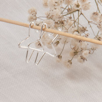 Small Star Sterling Silver Sleeper Earrings, 5 of 12