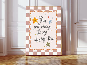 'You Will Always Be My Shining Star' Nursery Quote Art Print, 2 of 3