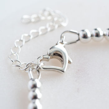 Personalised Silver Heart Clasp Bracelet, 2 of 7