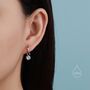 White Opal Sun Huggie Hoop Earrings In Sterling Silver, thumbnail 8 of 11
