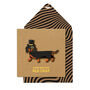 Handmade Top Hat Sausage Dog Birthday Card, thumbnail 1 of 5