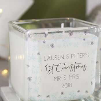 First Married Christmas Snowflake Scented Candle, 4 of 5